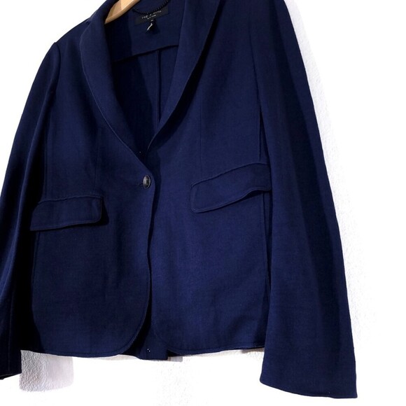RAG & BONE 100% Wool One Button Club Jacket Blazer Soft Knit Suit Jacket Navy 0 - Picture 6 of 16
